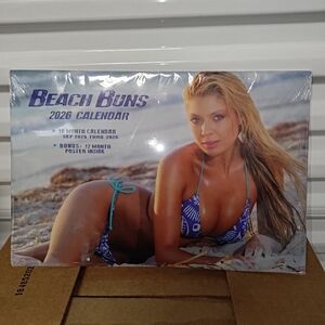2026 BEACH BUNS Wall Calendar 16 Months w Poster HOT Girls Swimsuit Bikini Ocean